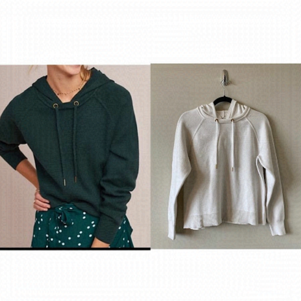 Anthropologie "Moth" Lania White Hoodie